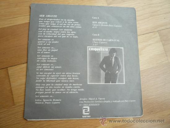 Discos de vinilo: SINGLE DE CHIQUETETE,1983. - Foto 2