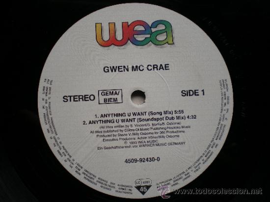 Discos de vinilo: GWEN MC CRAE / MAXI - Foto 2