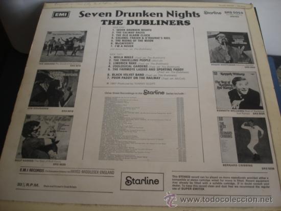 Discos de vinilo: THE DUBLINERS  SEVEN DRUNKEN NIGHTS - Foto 2