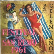 Discos de vinilo: EP ADRIANO CELENTANO : 24 MILA BACI ( FESTIVAL DE SAN REMO ). Lote 388491254
