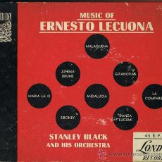 Discos de vinilo: MUSIC OF ERNESTO LECUONA POR STANLEY BLACK AND HIS ORCHESTRA (RARA CAJA DE 4 SINGLES) LONDON LSF-17. Lote 37304637