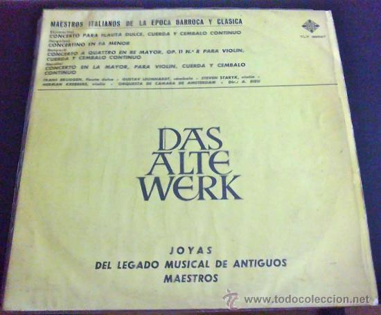Discos de vinilo: MAESTROS ITALIANOS DE LA &Eacute;POCA BARROCA Y CL&Aacute;SICA. PERGOLESSE, BONPORTI, NARDIANI... LP