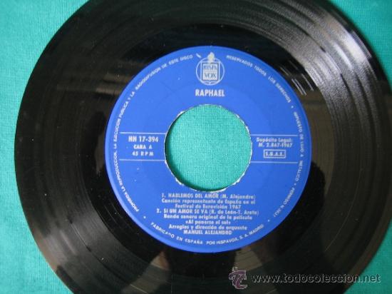 Discos de vinilo: RAPHAEL 1967 EUROVISION - Foto 2