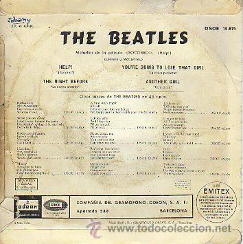 Discos de vinilo: The Beatles (Mistake-Error) 7 EP Help! +3, spanish edit - Foto 2