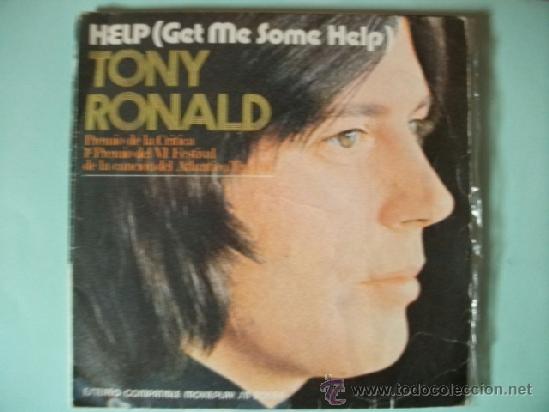 Discos de vinilo: TONY RONALD  Help (Get me some help) / Once upon a time -Single 45 - Foto 1