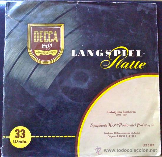 Discos de vinilo: BEETHOVEN, SINFON&Iacute;A PASTORAL OP. 68 - DIRECTOR ERICH KLEIBER, LONDONER PHILHARMONISCHES ORCHESTER