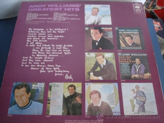 Discos de vinilo: ANDY WILLIAMS GREATEST HITS - Foto 2