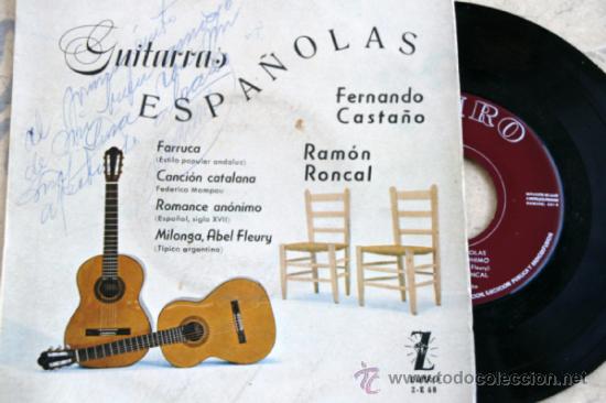 Discos de vinilo: FERNANDO CASTA&Ntilde;O - RAMON RONCAL -EP -FIRMADO Y DEDICADO -GUITARRAS ESPA&Ntilde;OLAS