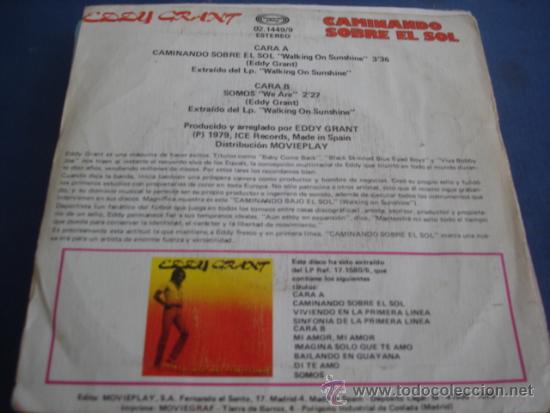 Discos de vinilo: EDDY GRANT   WALKING ON SUNSHINE (CAMINANDO SOBRE EL SOL) - Foto 2