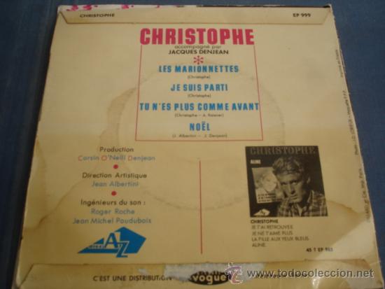 Discos de vinilo: CHRISTOPHE   LES MARIONNETTES - Foto 2