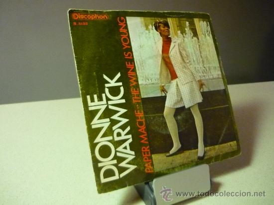 Discos de vinilo: DIONNE WARWICK PAPER MACHE single - Foto 1