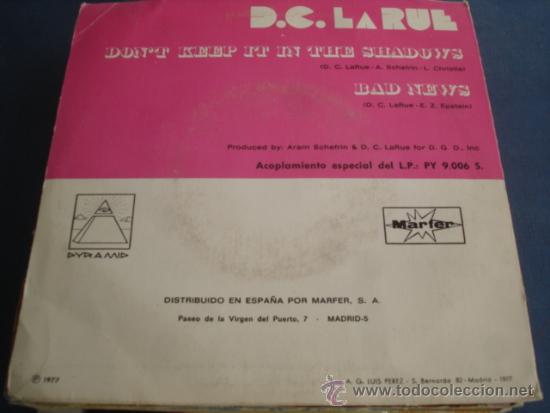Discos de vinilo: D.C. LA RUE   DON&acute;T KEEP IT IN THE SHADOWS - Foto 2