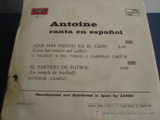 Discos de vinilo: ANTOINE   &iquest;QUE HAS PUESTO EN EL CAFE? - Foto 2