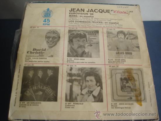 Discos de vinilo: JEAN JACQUES   MAMA  EUROVISION&acute;69 - Foto 2