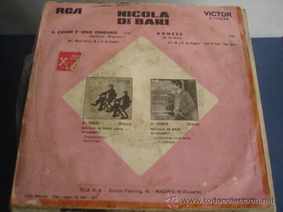 Discos de vinilo: NICOLA DI BARI   IL CUORE E&acute; UNO ZINGARO - Foto 2
