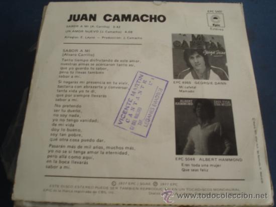 Discos de vinilo: JUAN CAMACHO   SABOR A MI - Foto 2