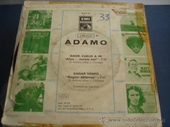 Discos de vinilo: ADAMO   AMOR VUELVE A MI - Foto 2