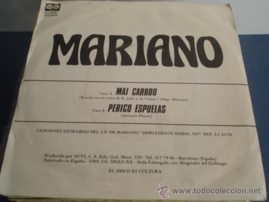 Discos de vinilo: MARIANO   MAI CARROU - Foto 2