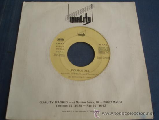 Discos de vinilo: DOUBLE DEE    FOUND LOVE - Foto 1