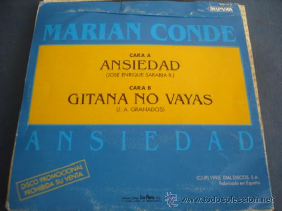 Discos de vinilo: MARIAN CONDE   ANSIEDAD  PROMO - Foto 2