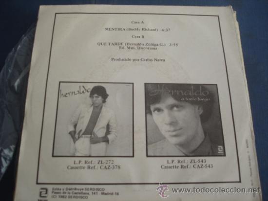 Discos de vinilo: HERNALDO   MENTIRA  PROMO - Foto 2