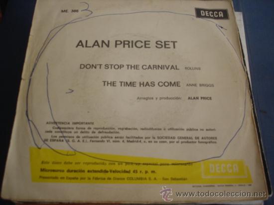 Discos de vinilo: ALAN PRICE SET    DON&acute;T STOP THE CARNIVAL - Foto 2
