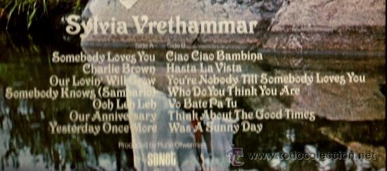 Discos de vinilo: LP SYLVIA VRETHAMMAR - SOMEBODY LOVES YOU - Foto 2