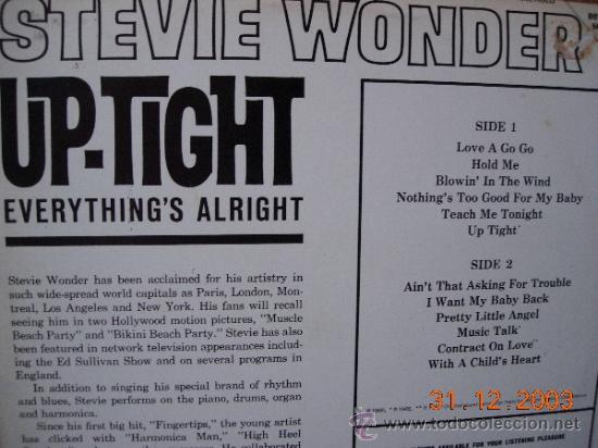 Discos de vinilo: Stevie Wonder LP Up-tight - Foto 3