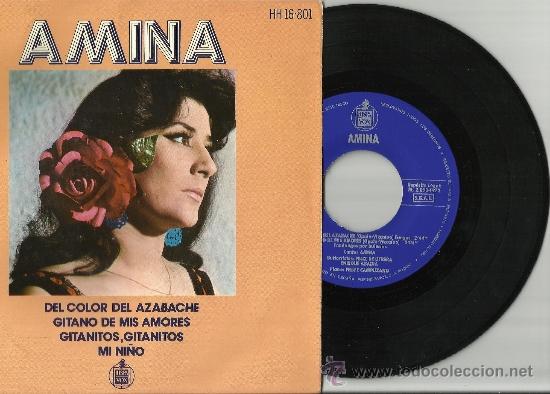 Vinyl records: amina ep del color del azabache espa&ntilde;a 1972