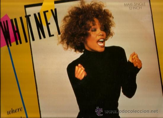 Discos de vinilo: MAXI WHITNEY HOUSTON : WHERE DO BROKEN HEARTS GO - Foto 1