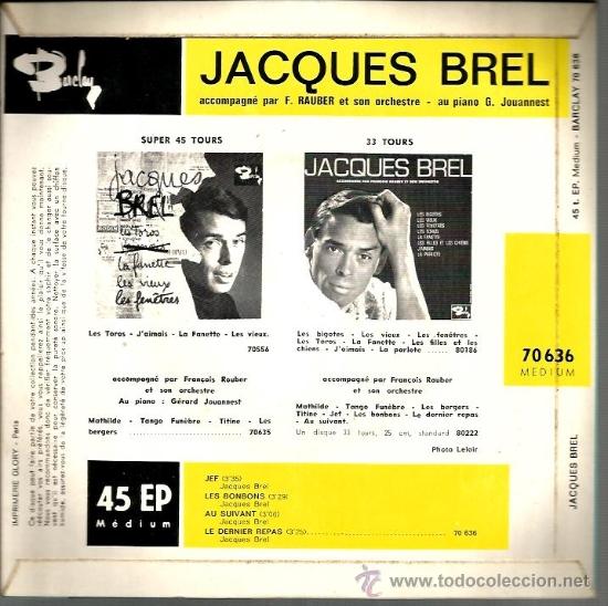 Discos de vinilo: EP JACQUES BREL : JEF - Foto 2