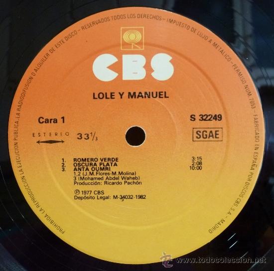 Discos de vinilo: LOLE Y MANUEL - LOLE Y MANUEL (LP CBS 1977) - Foto 2