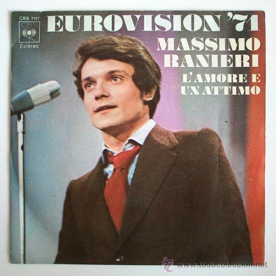 Discos de vinilo: MASSIMO RANIERI - LAMORE E UN ATTIMO (EUROVISION 71) - CBS - 1971 - Foto 1
