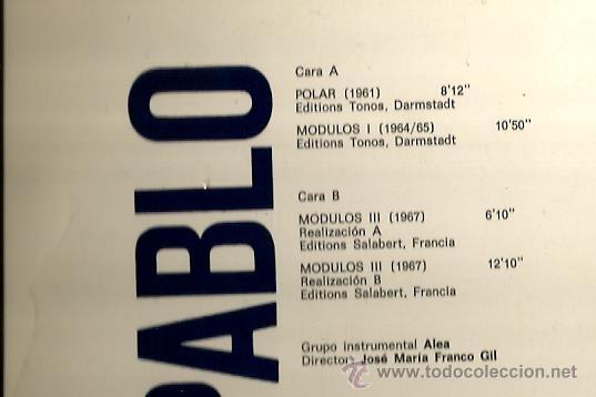Discos de vinilo: LP LUIS DE PABLO & ALEA  : POLAR - MODULOS 1 - MODULOS 3 - Foto 2