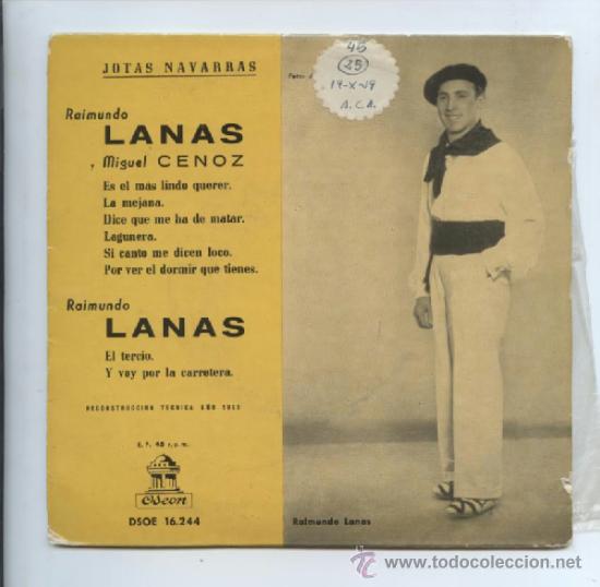 Discos de vinilo: RAIMUNDO LANAS Y MIGUEL CENOZ. JOTAS NAVARRAS. - Foto 1