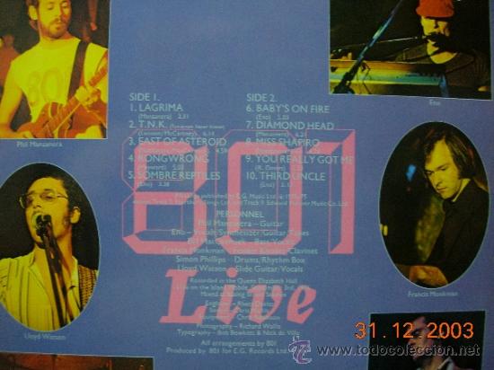 Discos de vinilo: Phil Manzanera 801 LP live - Foto 2