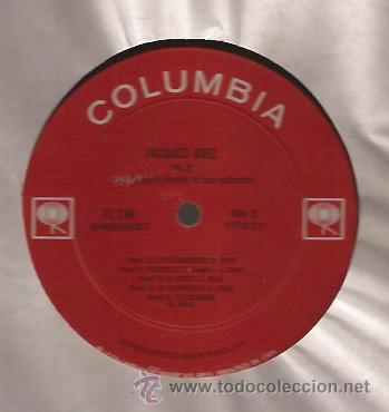 Discos de vinilo: LP-JACQUES BREL  NUM.2-COLUMBIA 249-CANADA-196?? - Foto 2