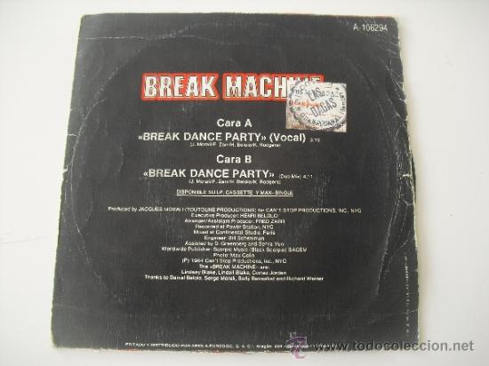 Discos de vinilo: Break Machine - Break Dance Party. Single 45 RPM 1984 - Foto 2