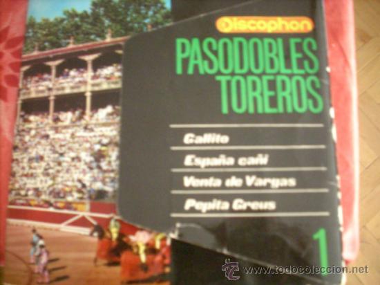 Disques de vinyle: PASODOBLES TOREROS, EP PORTADA DESPLEGABLE,