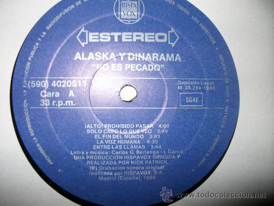 Discos de vinilo: LP - ALASKA Y DINARAMA - NO ES PECADO - Foto 1