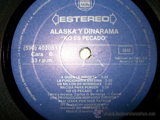 Discos de vinilo: LP - ALASKA Y DINARAMA - NO ES PECADO - Foto 2
