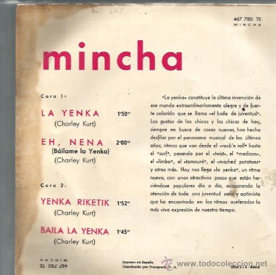 Discos de vinilo: EP MINCHA : YENKA RIKETIK - Foto 2