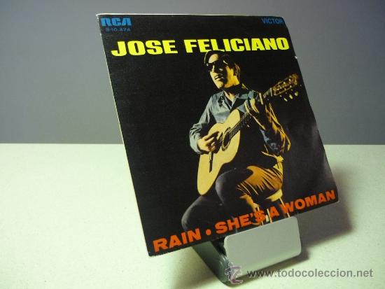 Discos de vinilo: JOSE FELICIANO RAIN  SINGLE - Foto 1