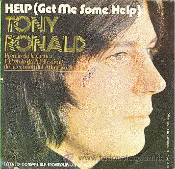 Discos de vinilo: TONY RONALD - HELP (Get me some Help) - SINGLE DE VINILO VERSION EN INGLES - Foto 1