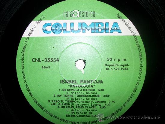Discos de vinilo: LP ISABEL PANTOJA - ANTOLOGIA - Foto 1