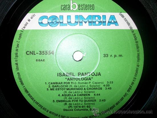 Discos de vinilo: LP ISABEL PANTOJA - ANTOLOGIA - Foto 2