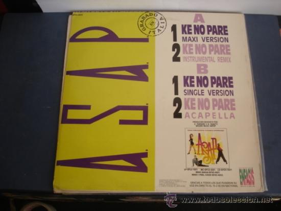 Discos de vinilo: A.S.A.P. KE NO PARE  MAXI - Foto 1
