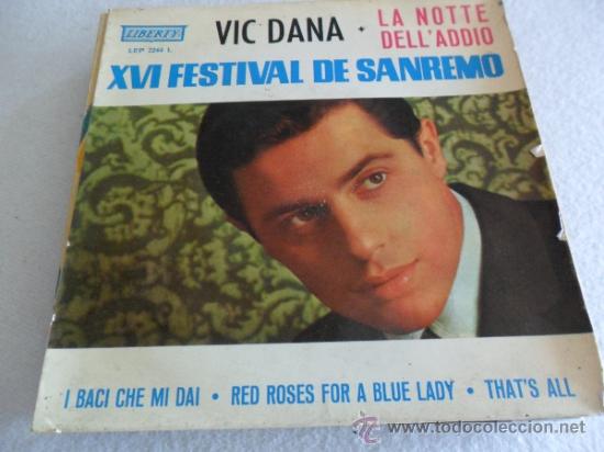 Discos de vinilo: VIC DANA - LA NOTTE DELLADDIO + 3 EP 1966 - Foto 1