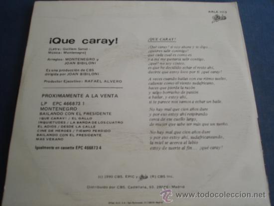 Discos de vinilo: MONTENEGRO   &iexcl;QUE CARAY! - Foto 2
