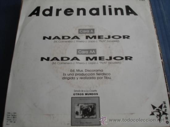 Discos de vinilo: ADRENALINA   NADA MEJOR - Foto 2
